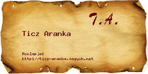 Ticz Aranka névjegykártya